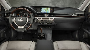 grey and black Lexus multifunction steering wheel, Lexus ES350, Lexus, car interior, car HD wallpaper
