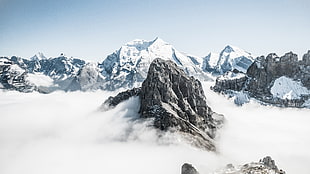 Mount Everest, Snow mountains, Peak, Clouds