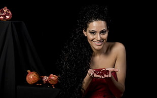 woman holding beans