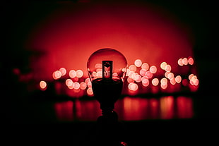 light bulb, Lamp, Glare, Red HD wallpaper