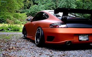 orange GT3 sports car HD wallpaper