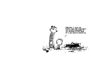 illustration, Calvin and Hobbes, simple background HD wallpaper