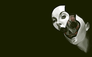 white and black security camera, robot, face, digital art, science fiction HD wallpaper