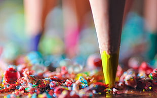 close-up photography of color pencil tip