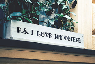 P.S. I love my coffee printed plant pot HD wallpaper
