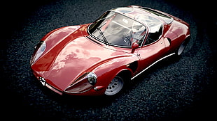 red sports car, car, red cars, classic car