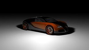 orange and black Bugatti HD wallpaper