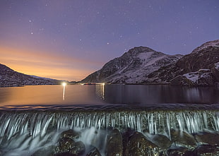 water falls time lapse photo, snowdonia