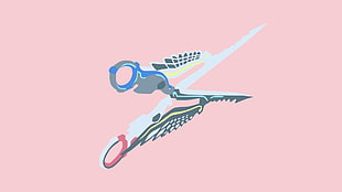 gray and multicolored scissors illustration, minimalism, anime, Gatchaman Crowds HD wallpaper