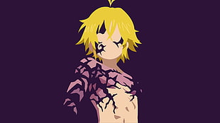 yellow hair character artwork, Nanatsu no Taizai, meliodas HD wallpaper