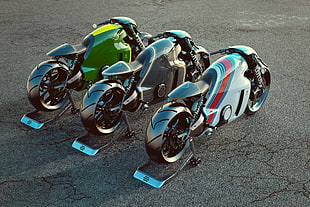 three sports motorcycles HD wallpaper