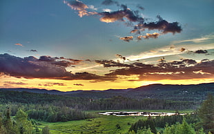 aerial Photo of sunset