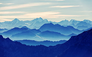 mountain range under blue sky