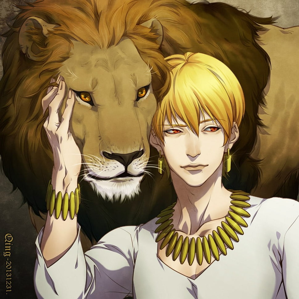 lion wallpaper, Fate/Zero, Gilgamesh, lion HD wallpaper