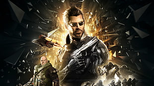 3D shooting game wallpaper, Deus Ex: Mankind Divided, video games, cyborg HD wallpaper