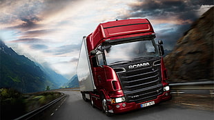 red Scania truck, Scania, Truck, vehicle HD wallpaper