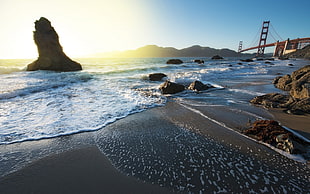 Golden Gate Bridge during sunrise photo