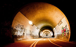 lighted tunnel HD wallpaper