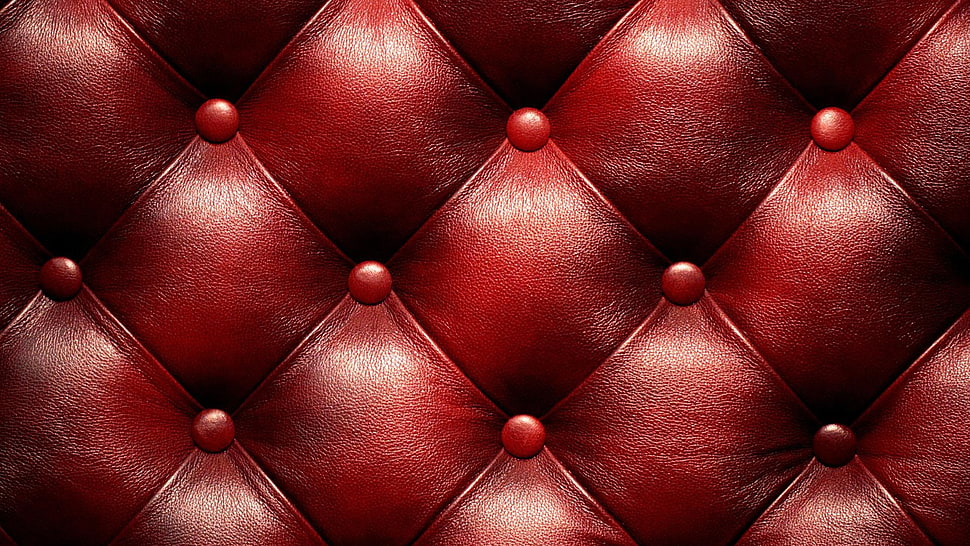 tufted red textile, leather HD wallpaper