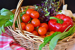 photography of variety of fruits on wicker brown basket