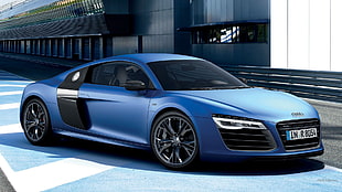 blue Audi coupe, Audi R8, Audi, car