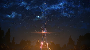 starry sky illustration HD wallpaper