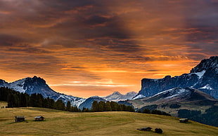 landscape photography of green mountains