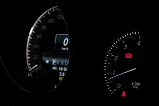 black and gray analog instrument cluster panel, car, speedometer, Mercedes-Benz HD wallpaper