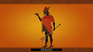 red and black Hermes illustration HD wallpaper