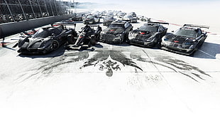 black sport car lot, Race Driver: GRID, video games HD wallpaper