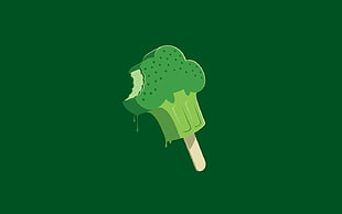 green ice cream illustration, minimalism, green, popsicle HD wallpaper