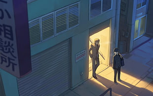 male anime character holding bag illustration, Mob Psycho 100, Kageyama Shigeo, Arataka Reigen HD wallpaper
