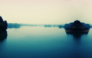 photo of beach, lake, water, mist, landscape