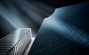 high-rise glass building wallpaper HD wallpaper