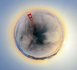 Golden Gate Bridge, San Francisco, panoramic sphere HD wallpaper