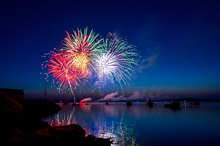 red and green fireworks