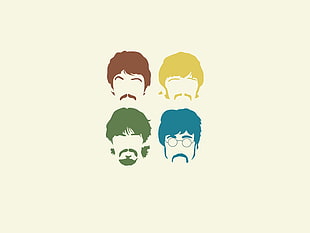 The Beatles popart painting, The Beatles, minimalism, music, artwork HD wallpaper