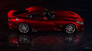 red and black convertible coupe, Dodge Viper, car HD wallpaper