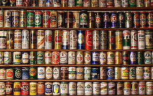 assorted-labeled can lot HD wallpaper