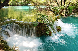 photo of waterfalls surrounded with trees during day time, plitvice