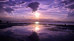 panoramic photo of clouds and sun