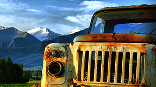 yellow and black metal tool, Kyrgyzstan, Truck, trucks, wreck HD wallpaper
