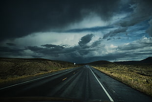 concrete road, Road, Clouds, Auto HD wallpaper