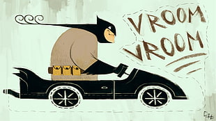 black and white car print bed frame, Batman, Batmobile