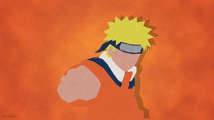 Uzumaki Naruto Vector, Uzumaki Naruto, Naruto Shippuuden, minimalism, anime