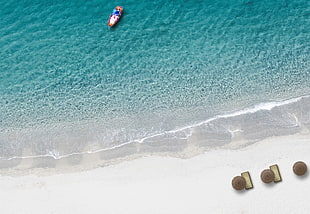 orange and white boat on sea during daytime HD wallpaper