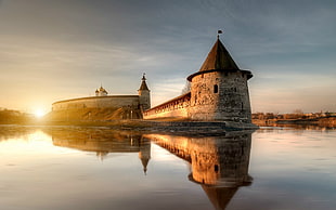 brown concrete castle, nature, landscape, architecture, castle