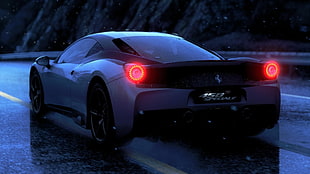 black and silver car, Ferrari, Driveclub, racing, rain HD wallpaper