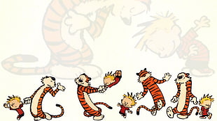 tiger, Calvin and Hobbes HD wallpaper