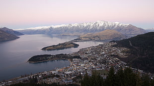 gray and white mountains, Queenstown, New Zealand HD wallpaper